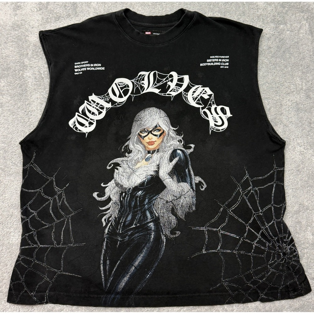 Darc Sport x Marvel Black Cat T Shirt With Great Power Mens XL Limited Edition